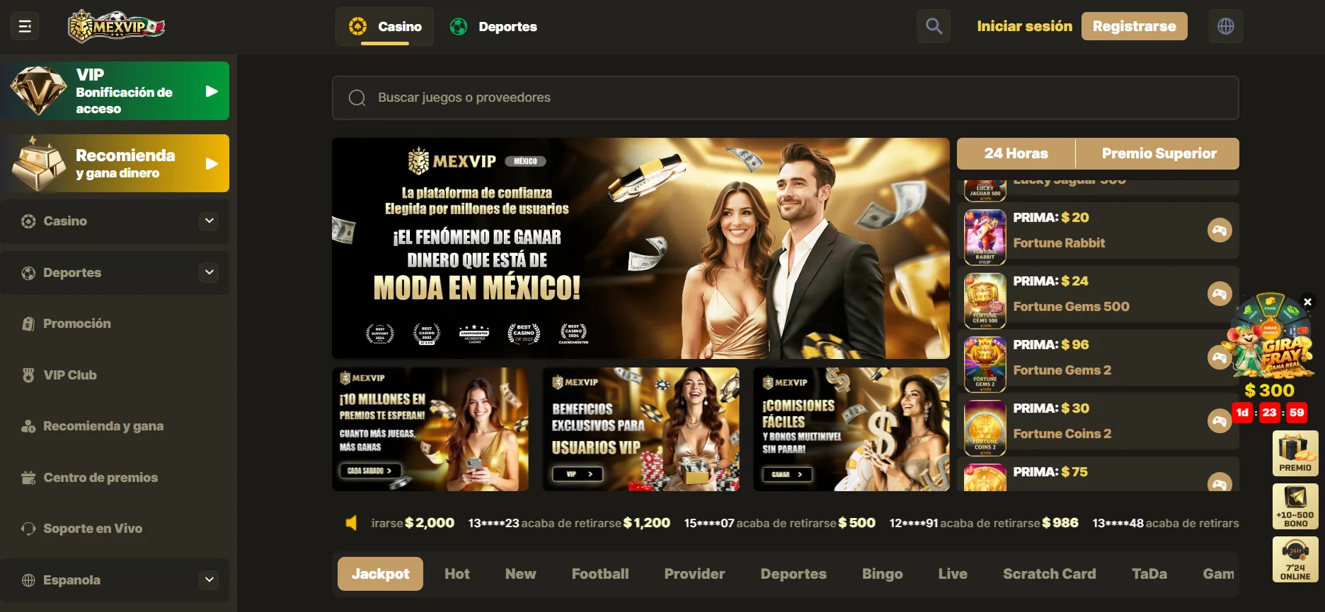 Registro e inicio de sesión — MexVIP
